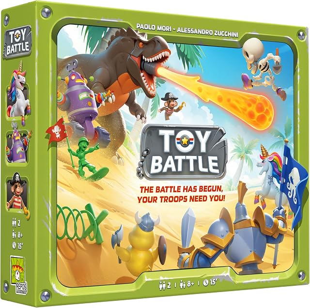 Jeu Battle (version anglaise) - Un jeu par Asmodee | Âges 8+ - 2 Joueurs - 15 à 30 Temps de jeu minutes - Jeux de société - Jeu de stratégie/famille amusante - Placement tactique en tuile