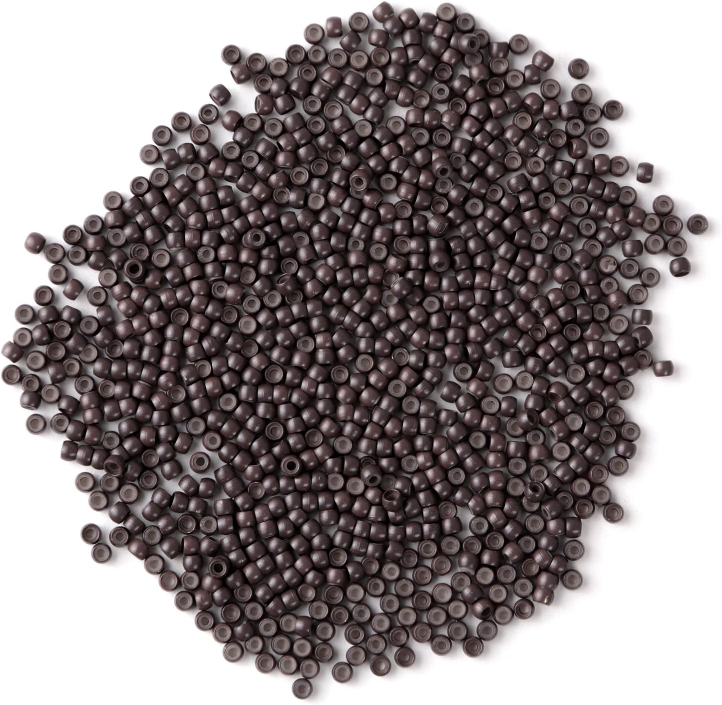 Vlasy Silicone Lined Nano Rings Beads for Nano Tip Hair Extensions Micro Nano Beads (200pcs, Brown)
