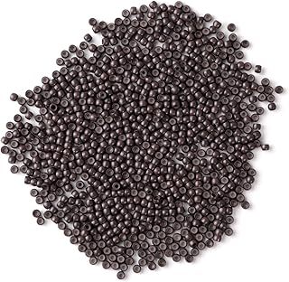 Vlasy Silicone Lined Nano Rings Beads for Nano Tip Hair Extensions Micro Nano Beads (200pcs, Brown)