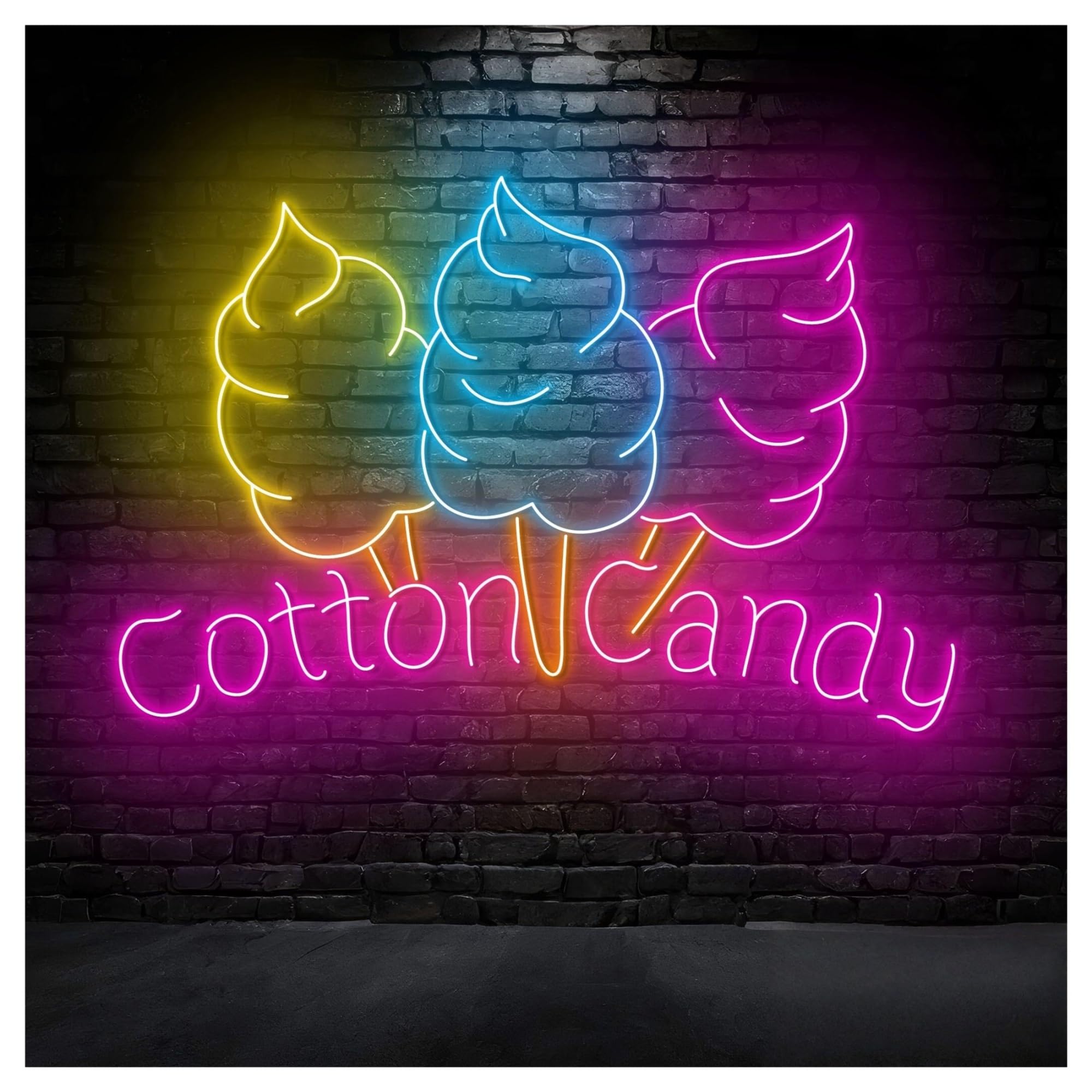 RONGCH Hanging Art Neon Signs Cotton Candy Neon Sign, Suitable for Kid Room Decor with Dimmable 50cm
