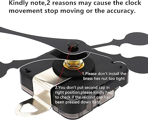 Vista 21 de TIKROUND Youngtown12888 - Reloj con eje de 0.906 in con 2 manecillas de pala para adaptarse a diales de hasta 15.7 pulgadas de diámetro.