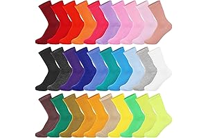 Womens 30 Pairs Socks-Lightweight Solid Color Athletic Socks for Women
