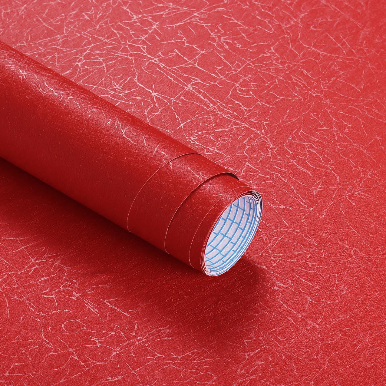 Papier peint rouge en soie à décoller et à coller vinyle adhésif unie