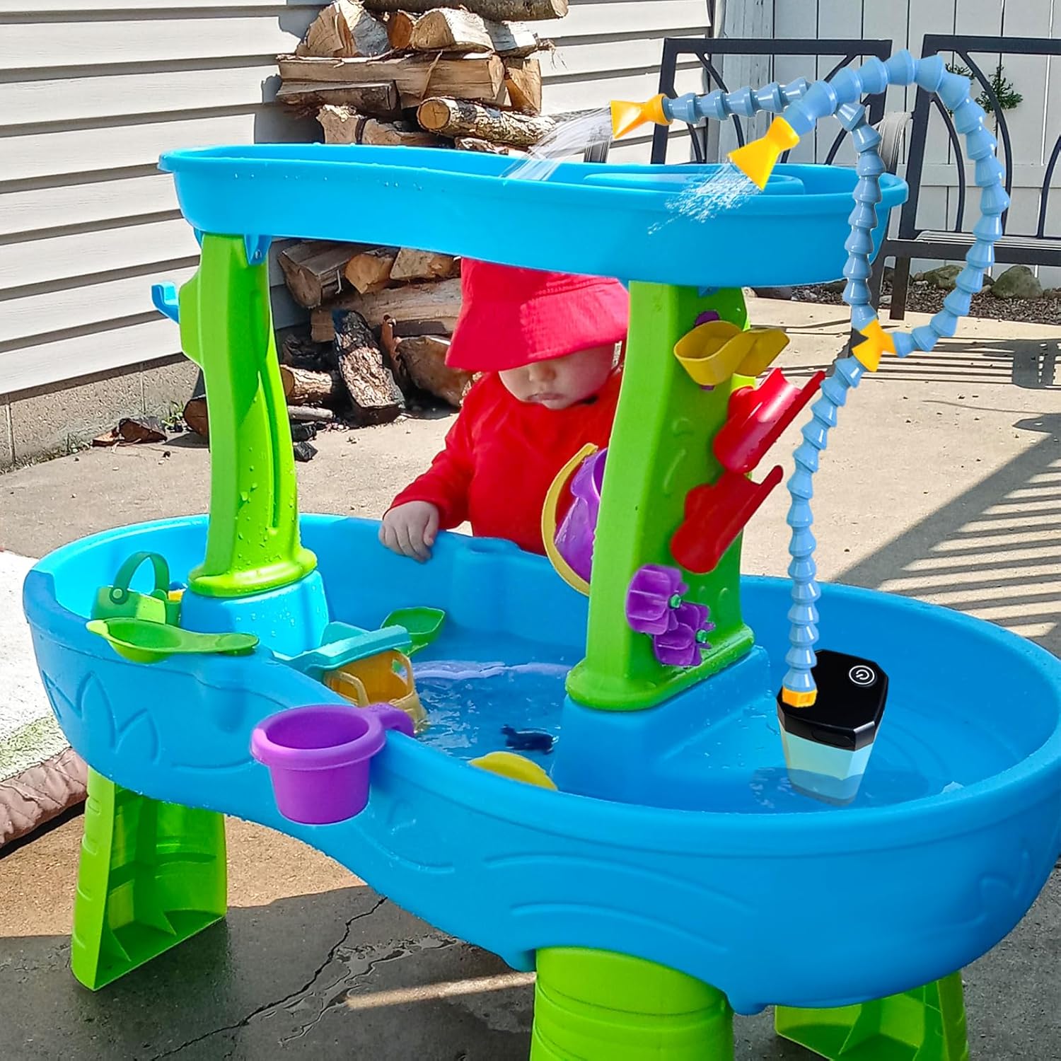 Kids Water Table Cover And Rechargeable Water Table Pump with Intelligent LED Display