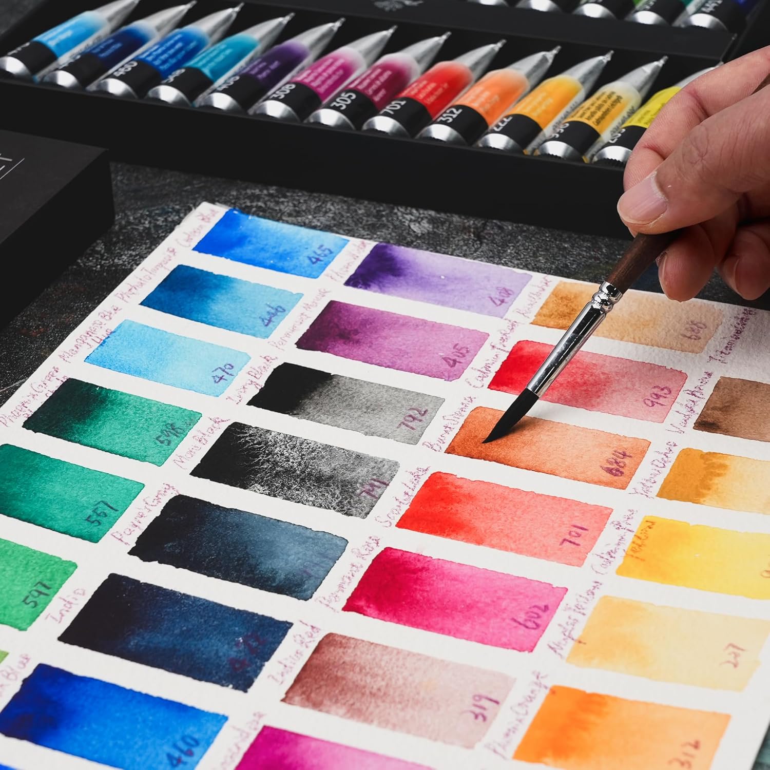 PHOENIX Professional Watercolor Paint Set - 12 Colors x 14ml / 0.47 Fl oz. Watercolor Tubes Set, Water Color Painting Set for Artists