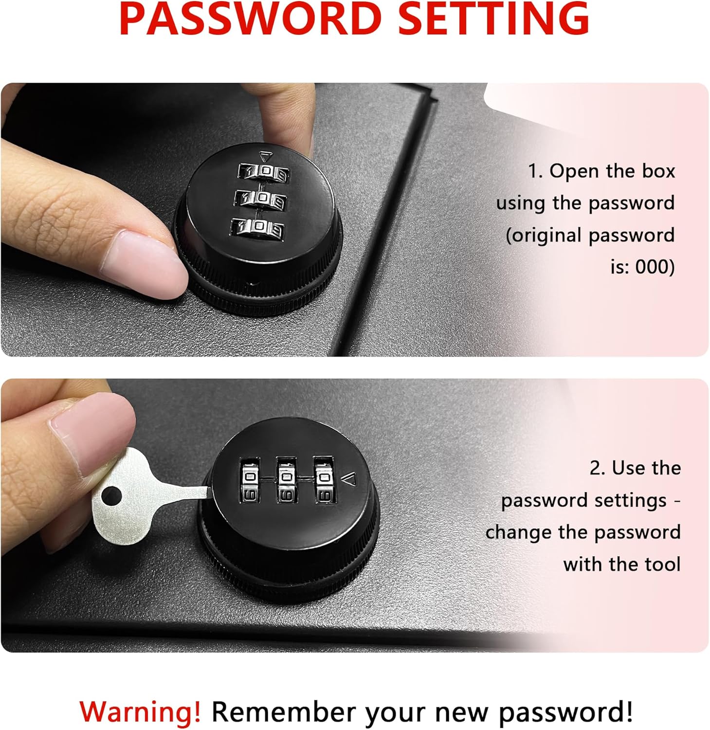 Center Console Organizer Safe Box Compatible with 2023-2025 Chevy Silverado GMC Sierra 1500 Accessories Locking Console Vault Organizer Security Storage Box, Mechanical Combination Lock (Black)