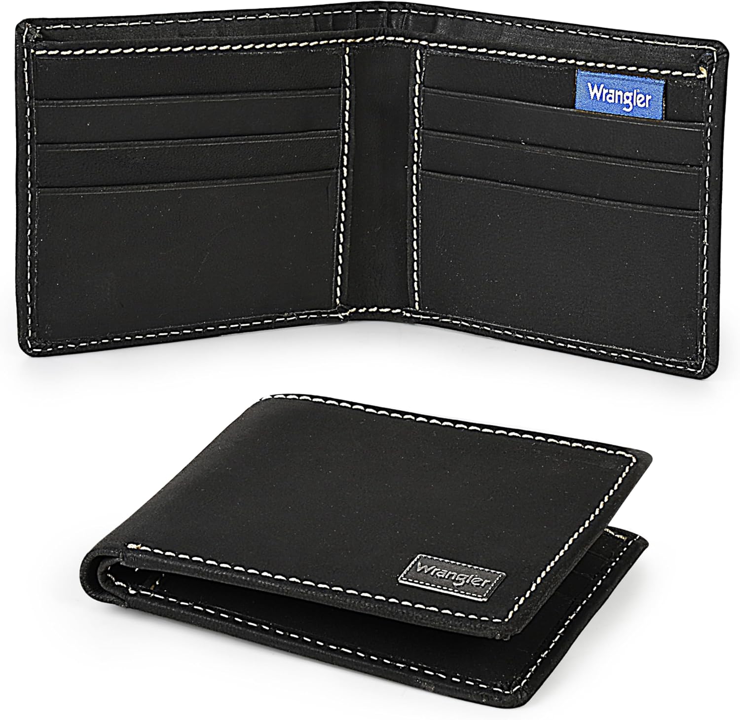 Wrangler Men's Bifold Wallet, Genuine Leather, Gift for Him - Image 2