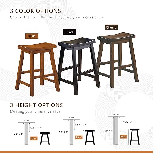 Miniatura 7 de Homelegance Taburete de bar Saddleback de 24 pulgadas Negro -,Cereza,Roble,https://www.amazon.com/dp/undefined