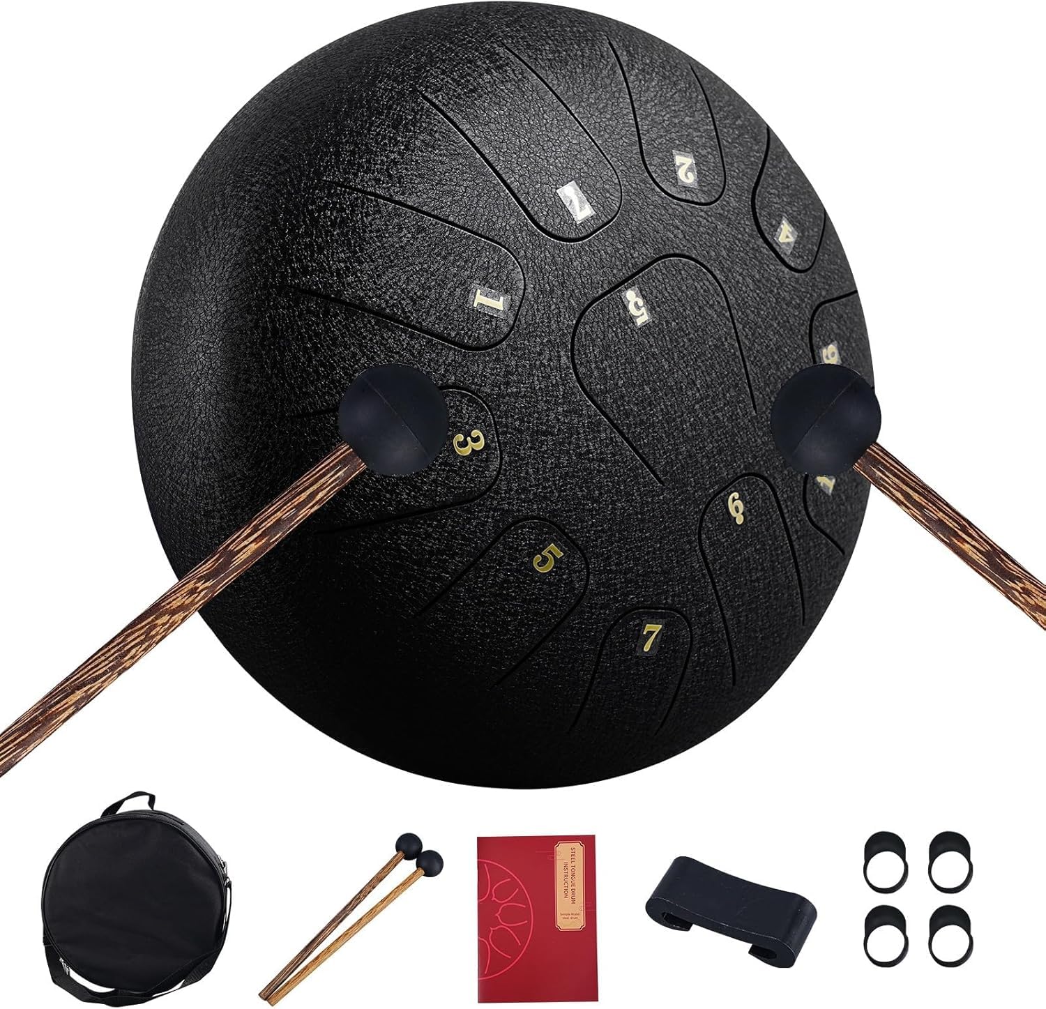 Rain Drum for Garden, Rain Drum (6, 8, 11, 13) Notes, 10 Cm - 30 Cm Tongue Drum, Chakra Drum Rain, Chakra Drum, Tongue Drum 3-12 Inch Handpan Instrument, Mo Yao HEI, 6-Zoll 11-Ton Sound