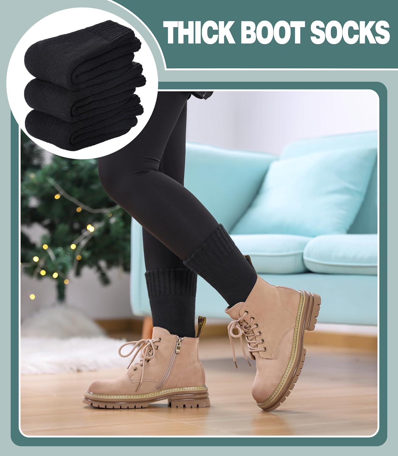 LANLEO Women Men Thermal Socks Warm Winter Extra Thick Insulated Heated Ski Crew Boot Socks for Cold Weather - Image 3