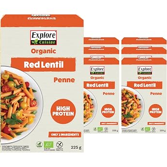Explore Cuisine Organic Penne Red Lentils 6 x 225g