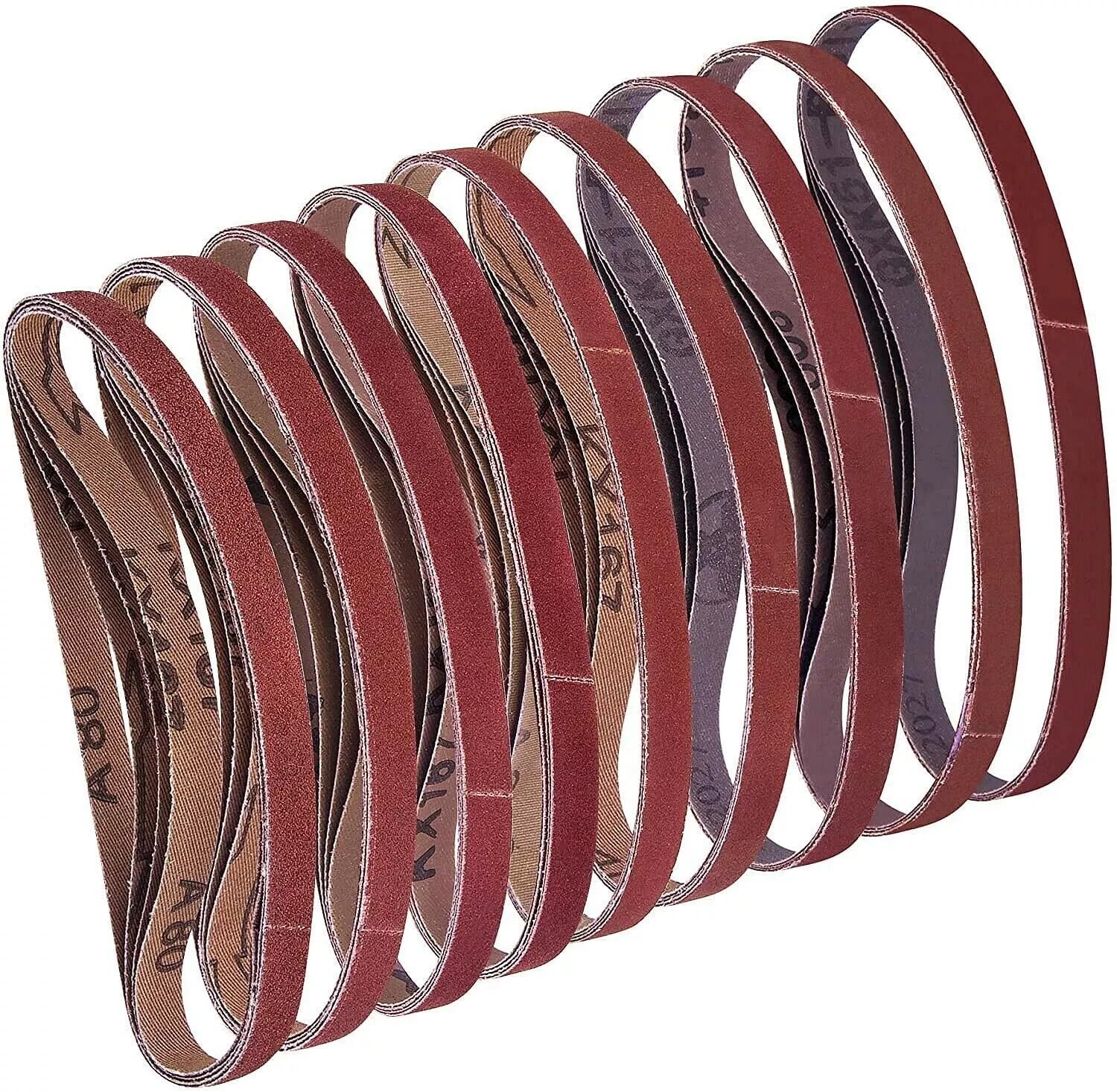 1/2 X 18 Inch 40 60 80 120 Grit 40 Pack Aluminum Oxide Air File Sanding Belt