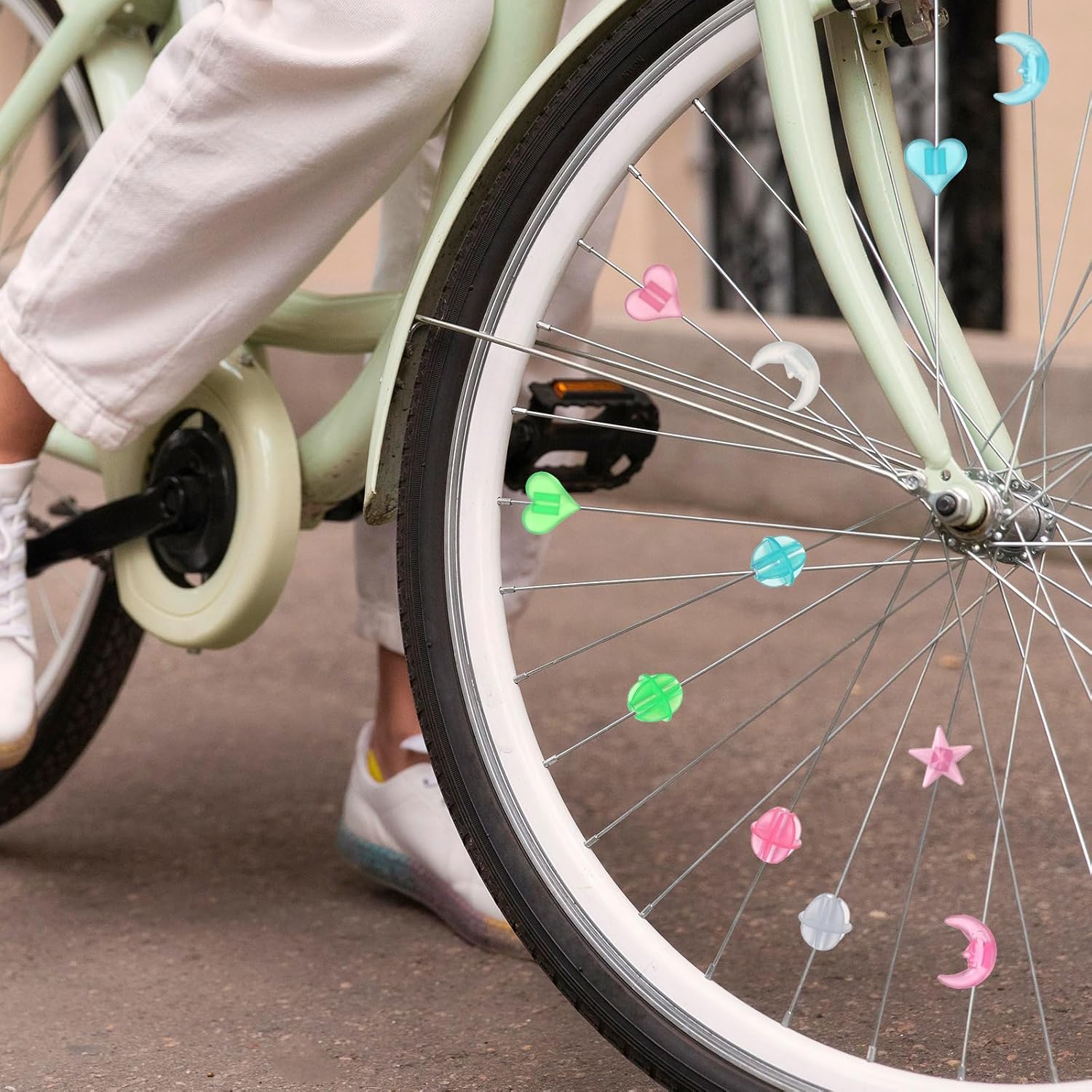144 Pcs Glow in the Dark Bike Spoke Beads, Bike Spoke Decorations