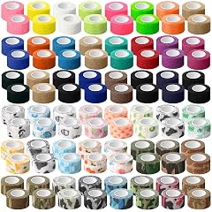 100 Rolls Self Adhesive Bandage Wrap Breathable Elastic Cohesive Bandage Non Woven Medical Wrap Colorful Ankle Tape for