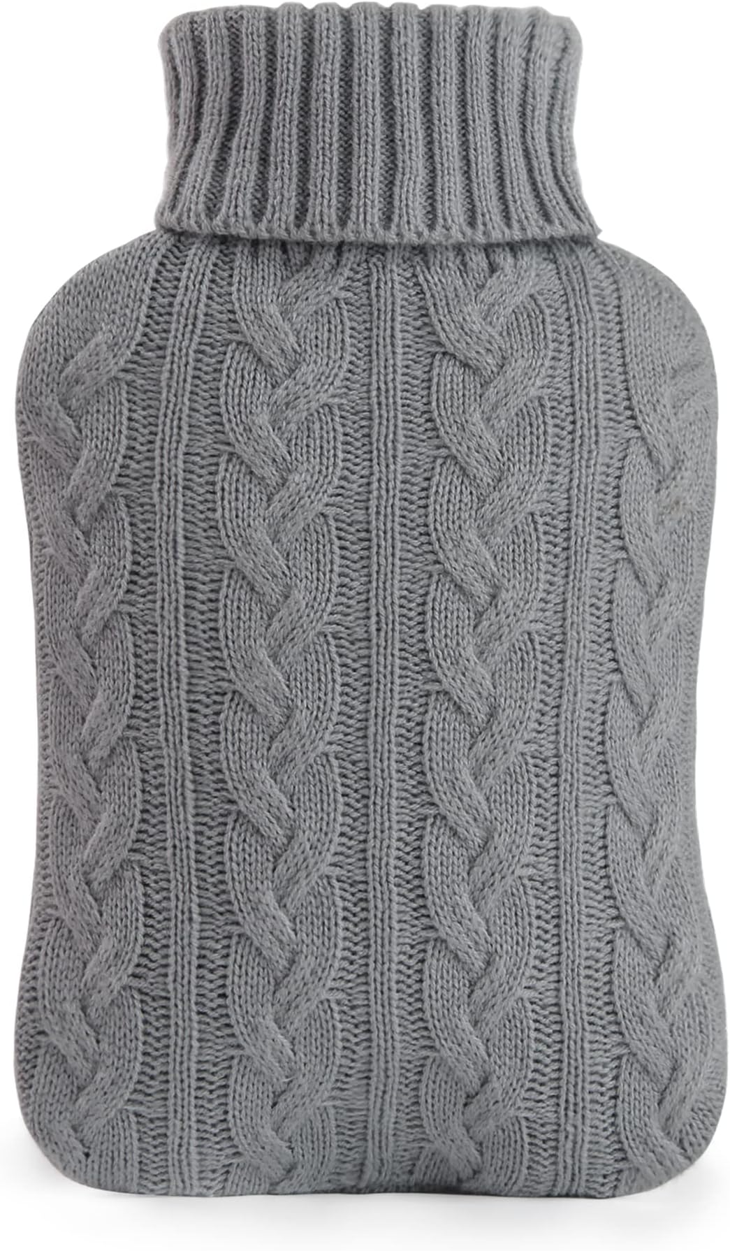 samply Hot Water Bottle with Knitted Cover, 2L Hot Water Bag for Pain Relief, Menstrual Cramps, Hot and Cold Compress, Hand & Feet Warmer, Bed Warmer, Hot Bottle Water Bag for Men & Women, Grey