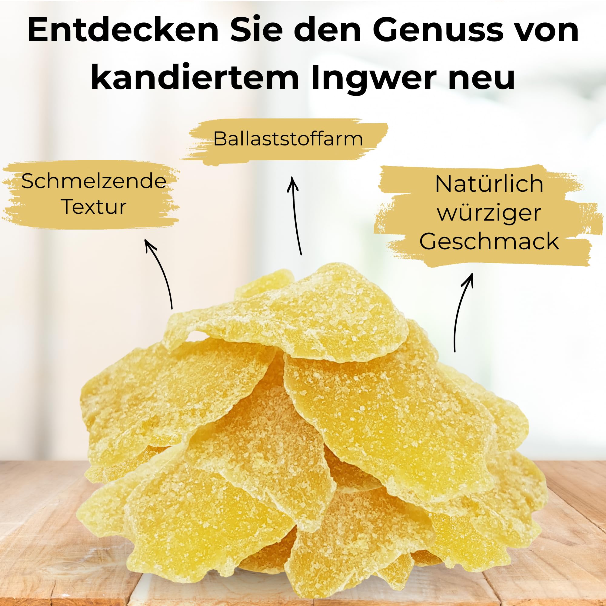 MA bio-épicerie - Kandierter Ingwer Bio in Scheiben 870 g - Getrockneter Ingwer lose ohne Konservierungsstoffe - Bio Trockenfrucht für Küche und Genuss