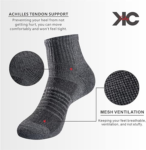 Miniatura 3 de Calcetines deportivos de algodón para hombre, 8 pares con soporte para el arco, transpirables, acolchados, para correr