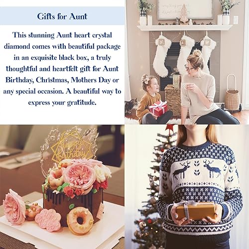 Miniatura 5 de Pisapeles de cristal con forma de corazón de cristal de 3.150 in, regalo para tía de sobrina, sobrino, regalo de tía, regalo de agradecimiento para