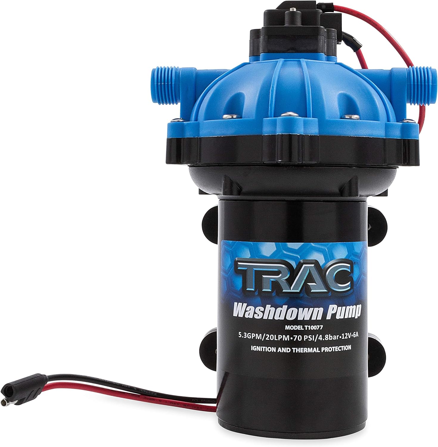 Trac Outdoors Super-Duty Washdown Pump - Ideal for Cleaning Leisure Boats, Fish Boxes, Anchor Chains and Dinghies - Includes Filter and Fittings (69381)