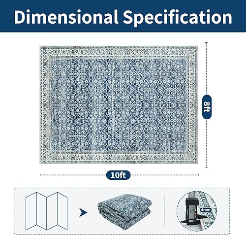 Miniatura 17 de Alfombra abstracta moderna de 3 x 5, antideslizante, resistente a las manchas, lavable, con respaldo de goma, alfombra de suelo que no desprende