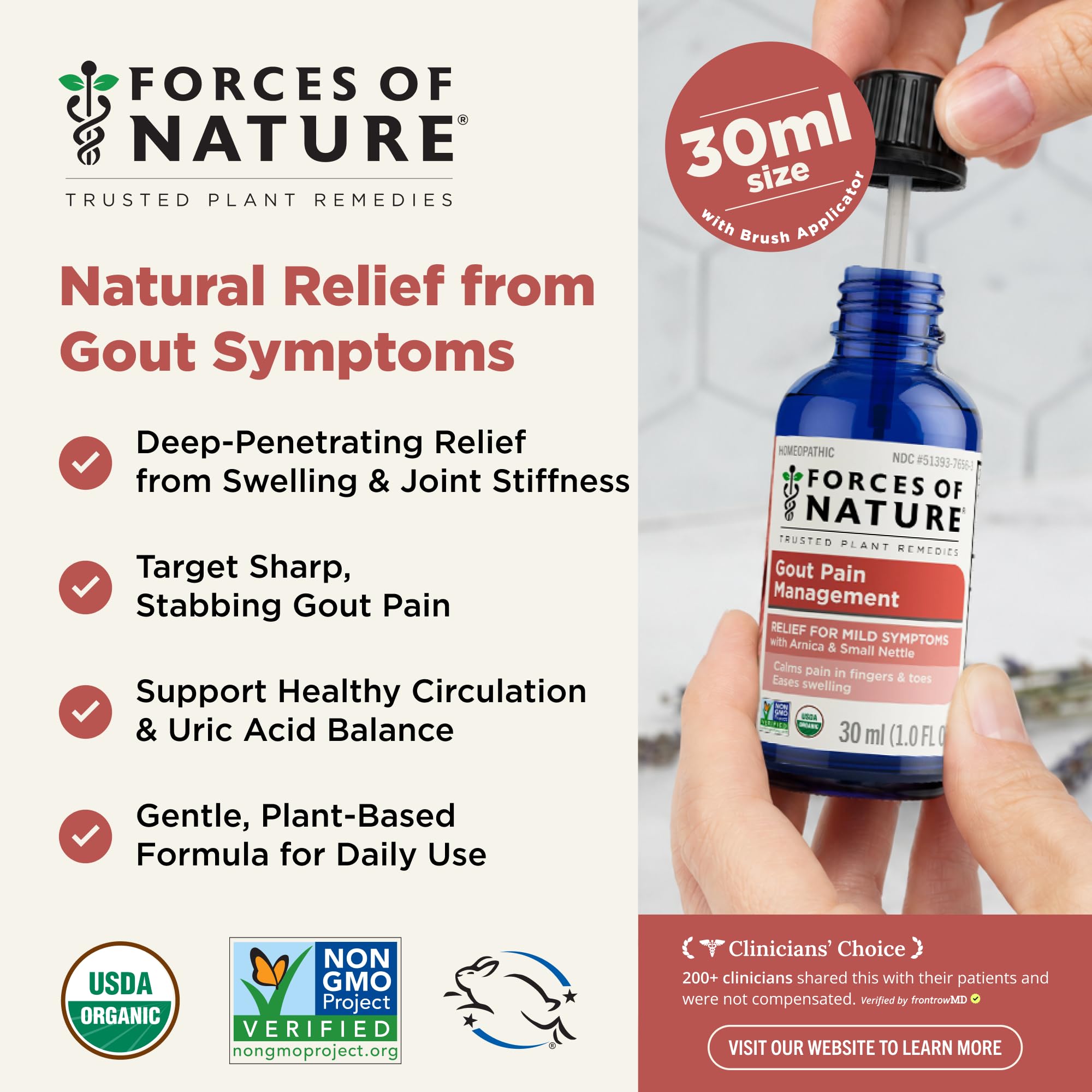 Forces of Nature Organic Gout Relief Oil for Feet & Toes, 1 Fl Oz (30 ml) — Amazon image 2
