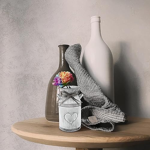 Miniatura 4 de 2 jarrones de metal galvanizados para regadera de leche, soporte rústico para plantas, maceta para el hogar, oficina, jardín, decoración interior y