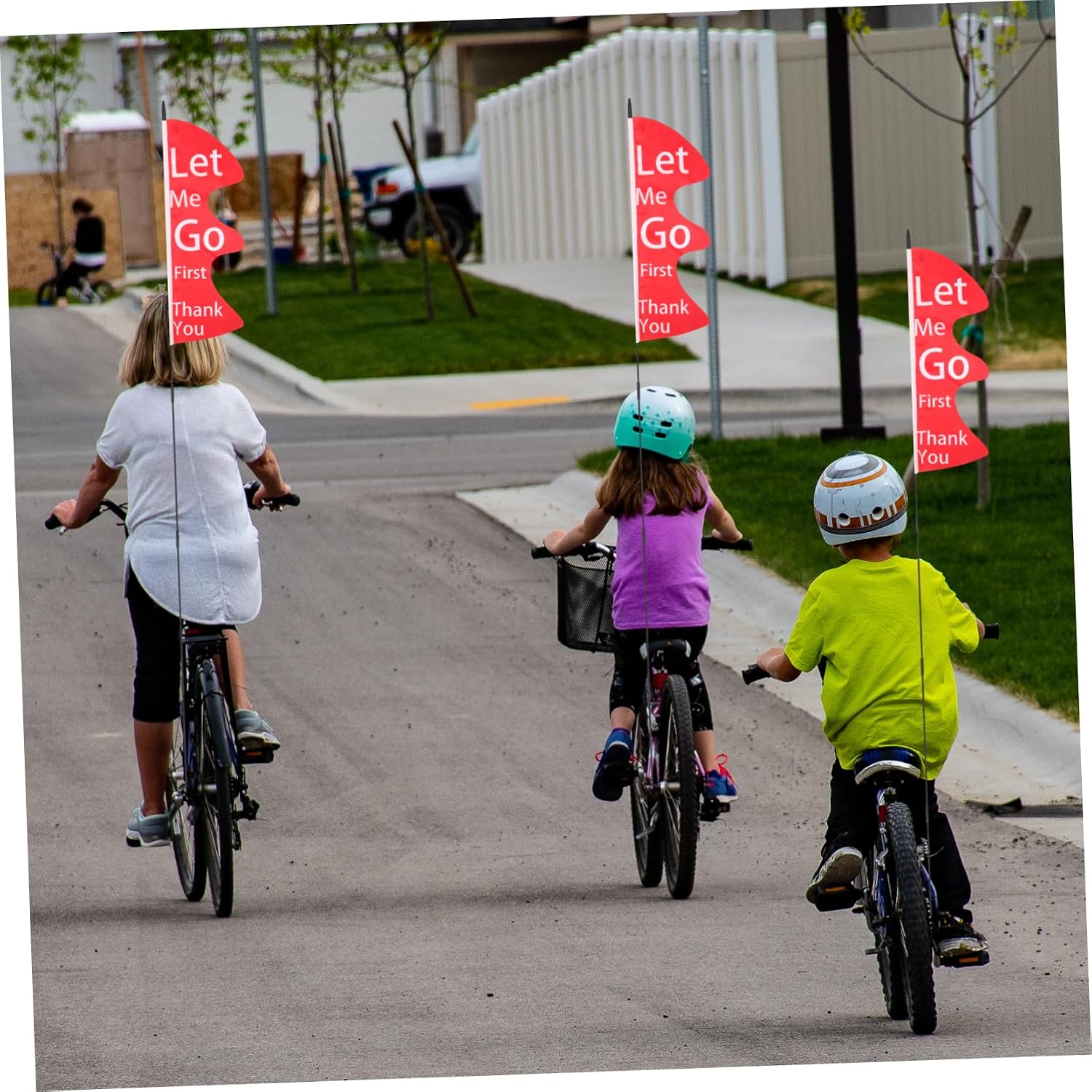 VANZACK 1set Safety Flag Pole Portable Wear-resistant Bike Flag for High Visibility for Trailers and Scooters