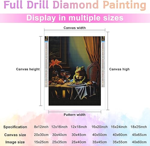 Miniatura 2 de Kits de pintura de diamantes 5D para taladro completo, rana de mesa, pintura para principiantes con puntos redondos de diamantes, manualidades de