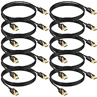 Vista 9 de Cables DisplayPort a HDMI 4K de 6 pies, paquete de 5 cables DP a HDMI macho a macho chapados en oro UHD compatible con video y audio