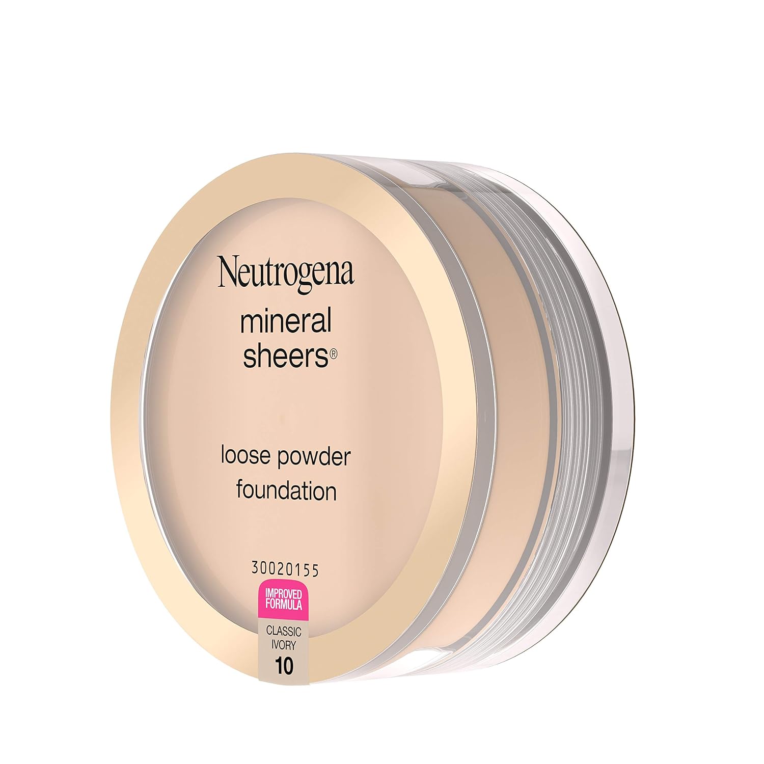 Neutrogena Mineral Sheers Lightweight Loose Powder Makeup Foundation with Vitamins A, C, & E, Sheer to Medium Buildable Coverage, Skin Tone Enhancer, Face Redness Reducer, Classic Ivory 10, .19 oz