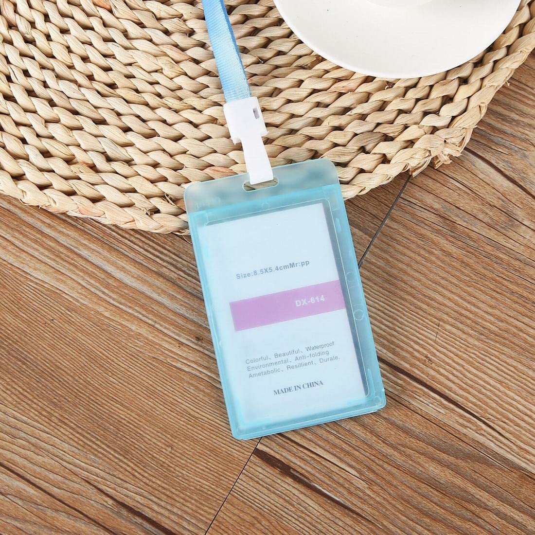 DEBINUC Student ID Card Holder With Neck Strap, Vertical Card Holder, Can Insert Key Card, Student ID etc. - Blue