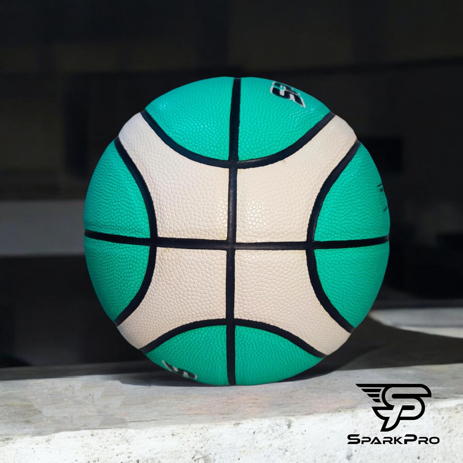 Official Size 7 Basketball (29.5") – Durable PU Leather for Indoor & Outdoor Play – Superior Grip & Control – Weather-Resistant – Includes Pump – SparkPro