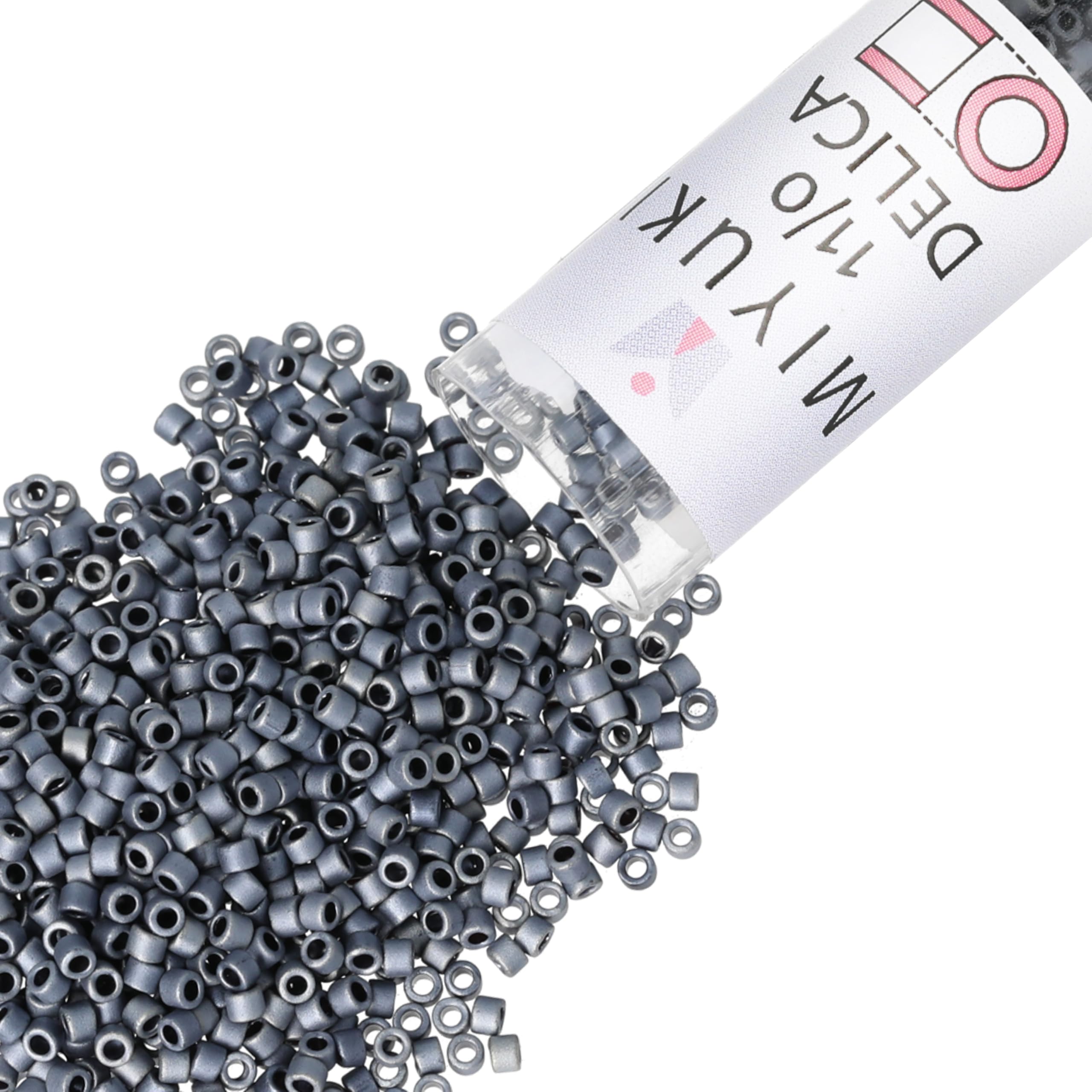 Miyuki Glass Delica Beads Blue-Grey Matte 6.3g Size 11