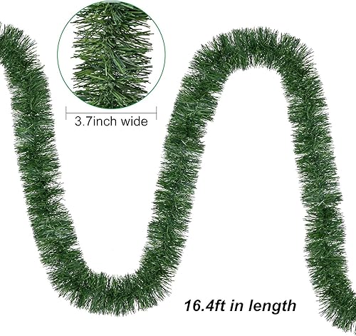 Miniatura 3 de Lvydec Guirnalda de Navidad artificial de 16.4 pies, guirnalda de pino iluminada, guirnalda de vegetación suave con 50 luces LED para decoración de