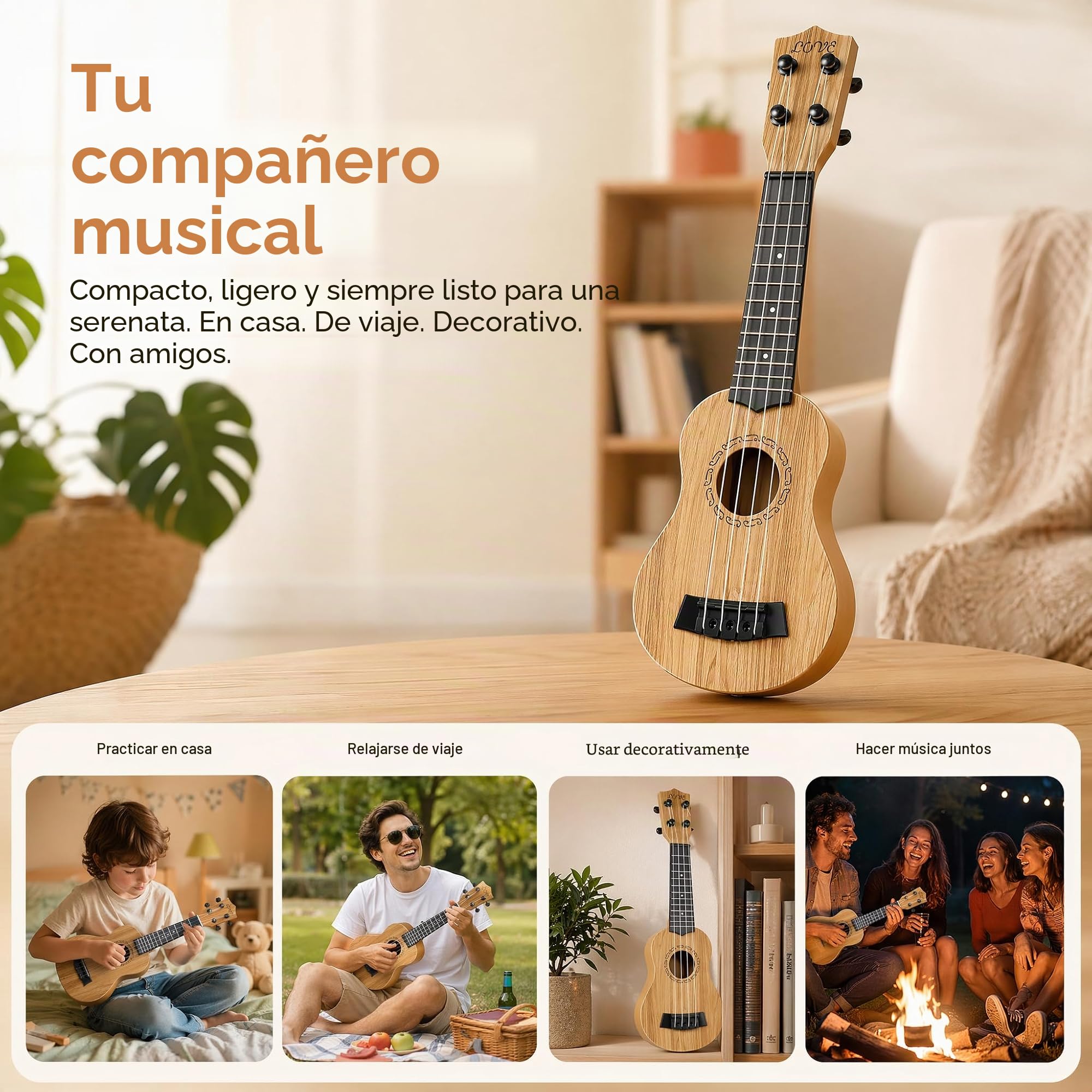Instrumentos Musicales Instrumento acústico principiante de ukelele falso 1pc para adultos niños (color surtido) Los Ni?os Ukelele Guitarra