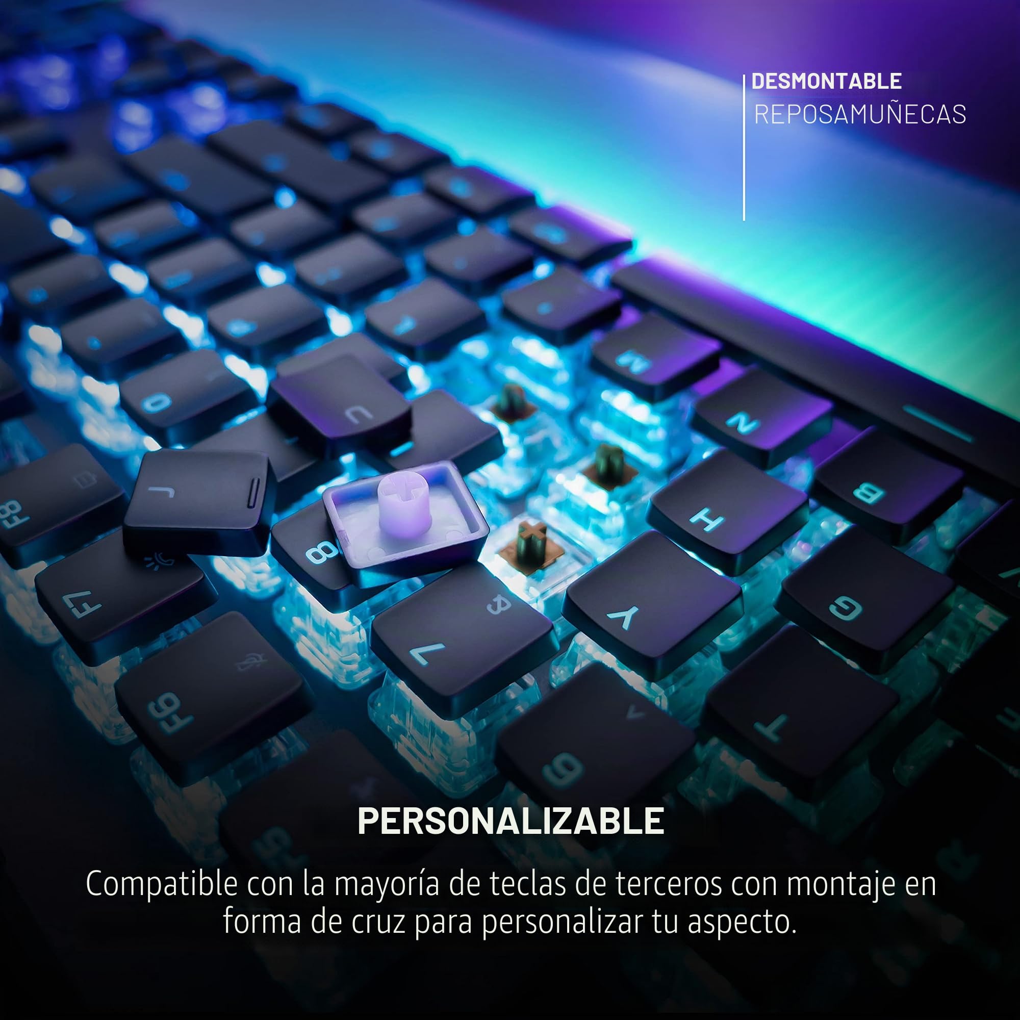 ROCCAT Vulcan II Max - Teclado óptico mecánico RGB personalizables con interruptores lineales táctiles Titan II y placa de aluminio