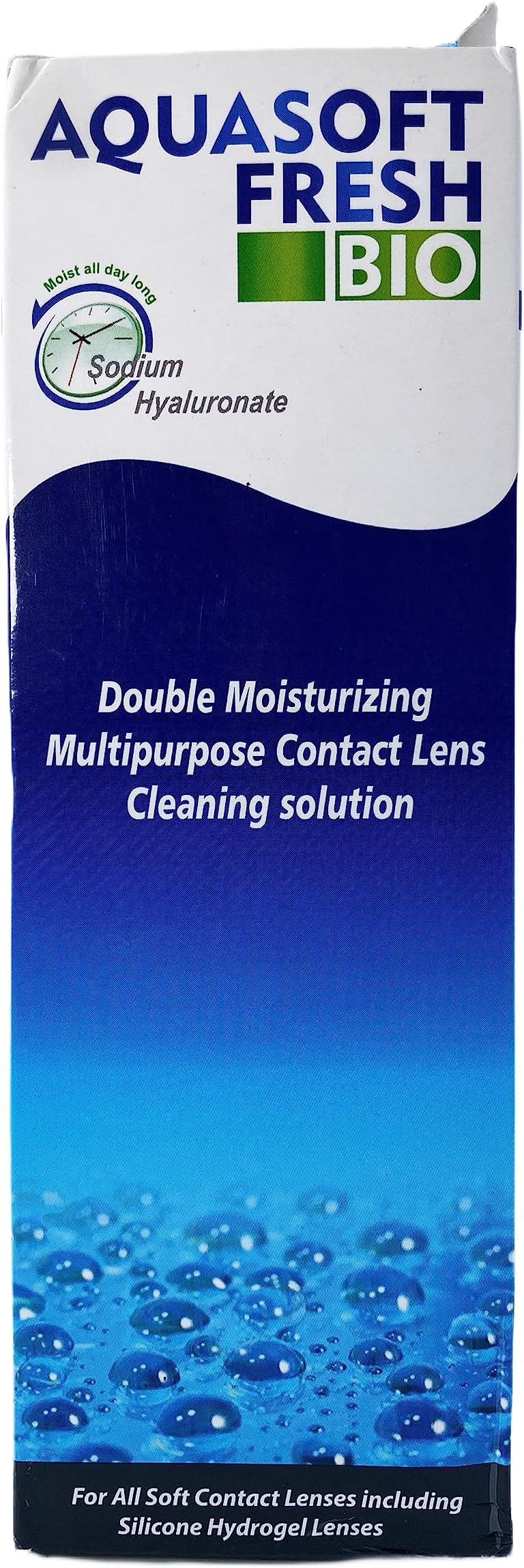 Aquasoft Fresh Bio Double Moisturizing Multipurpose Contact Lens Cleaning Solution (360ml)