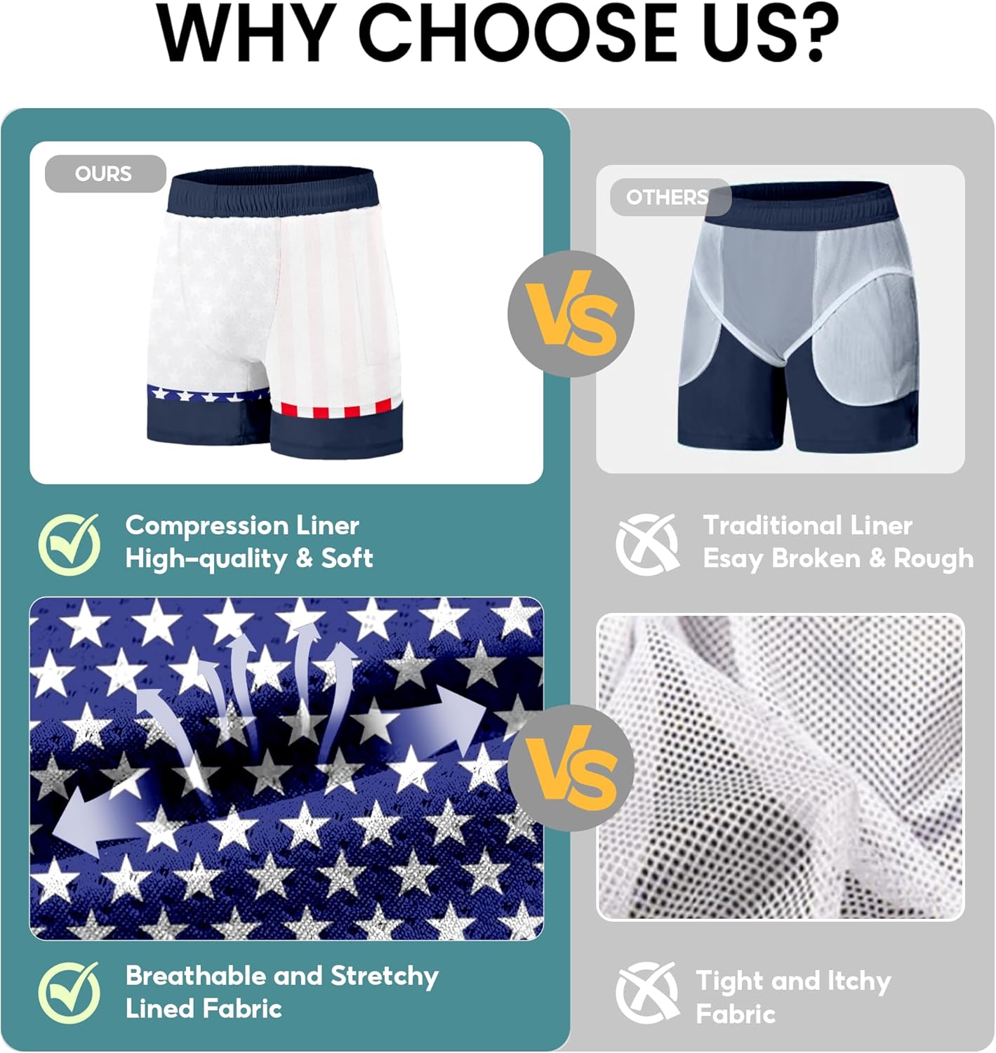 Big&Tall Swimming Trunks Men's 10'' Quick Dry Board Shorts with Compression Liner Hawaiian Printed Swim Shorts - Image 5