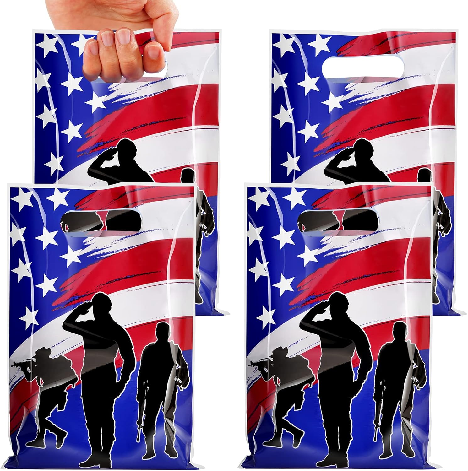 50 Pieces 4th of July Gift Bags, Fourth of July Goodie Bags