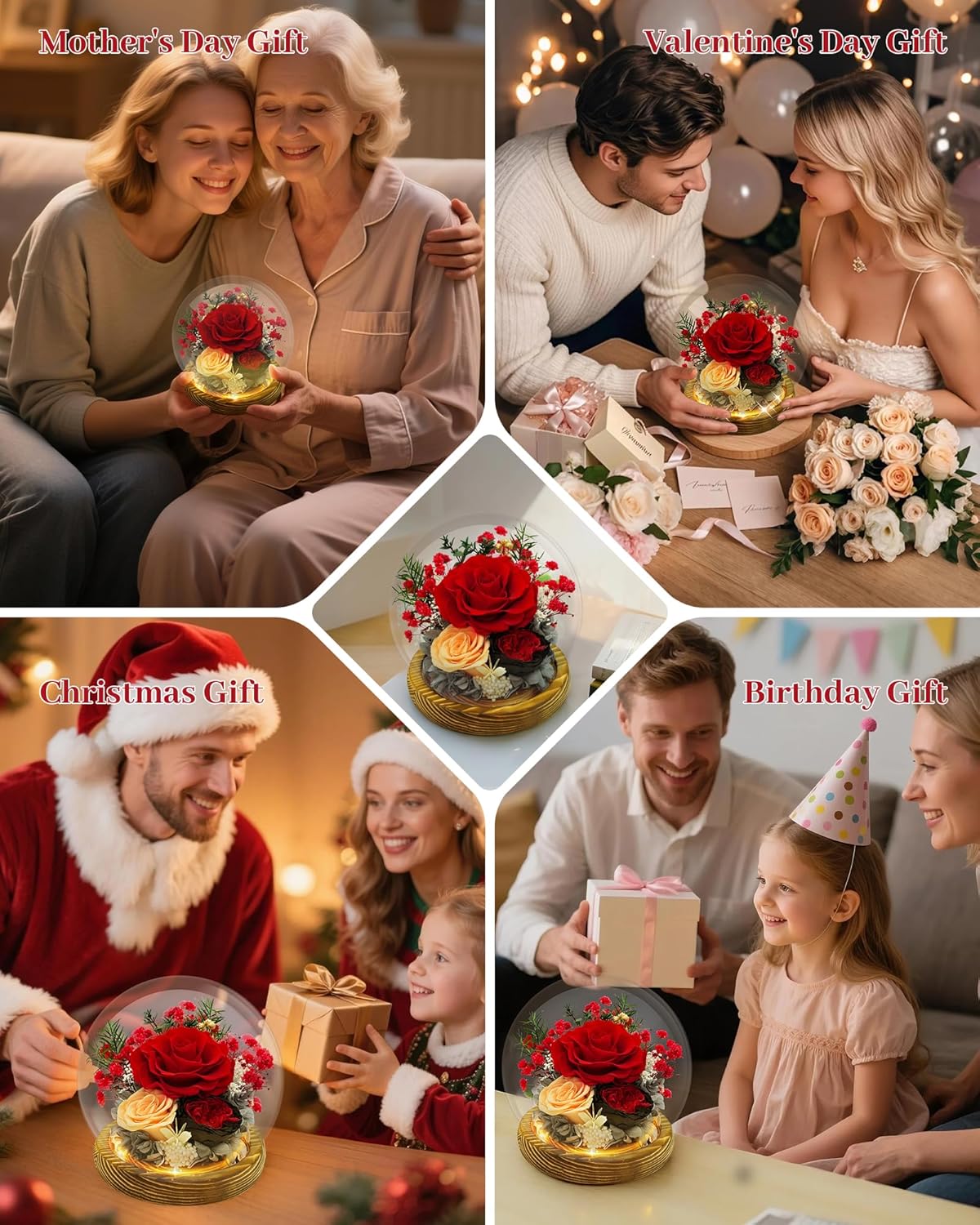 Preserved Flowers Birthday Gifts for Women Preserved Rose in Glass Dome Forever Fresh Flowers for Delivery Prime Red Eternal Rose Gifts for Her Valentines Day Anniversary for Wife Girlfriend - Image 7