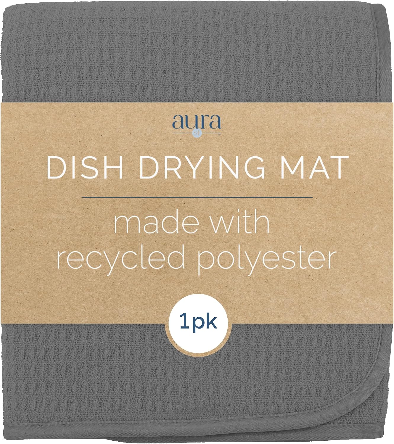 S&T INC. AURA Dish Drying Mat, 2 Pack, 18" x 24", XL, Black