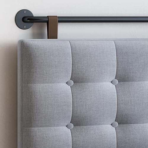 Miniatura 10 de HouseMila Cabeceros para cama tamaño Queen, cabecera montada en la pared con tapicería de lino fino y capitoneo de botones, cabecera de altura