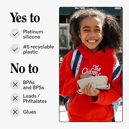 Miniatura 5 de STOJO Jr Caja plegable para niños, verde salvia, 24 onzas, tazón de viaje de silicona reutilizable a prueba de fugas para alimentos calientes y