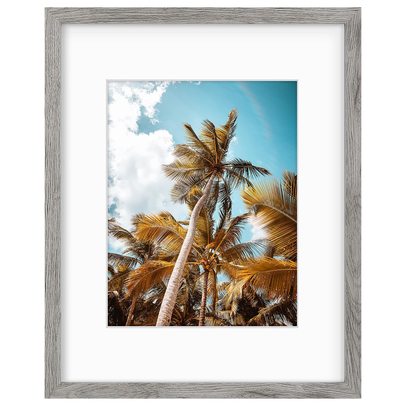 Frametory 16x20 Grey Picture Frame with Real Glass Mat for 11x14