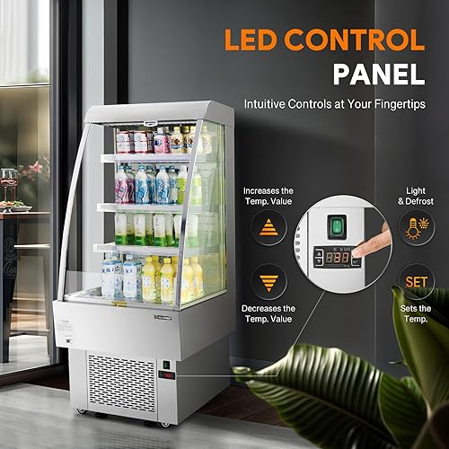 Vista 59 de Wilprep Refrigerador comercial, 22.4 pies cúbicos Refrigerador vertical con pantalla de bebidas con iluminación LED, enfriador comercial de puerta