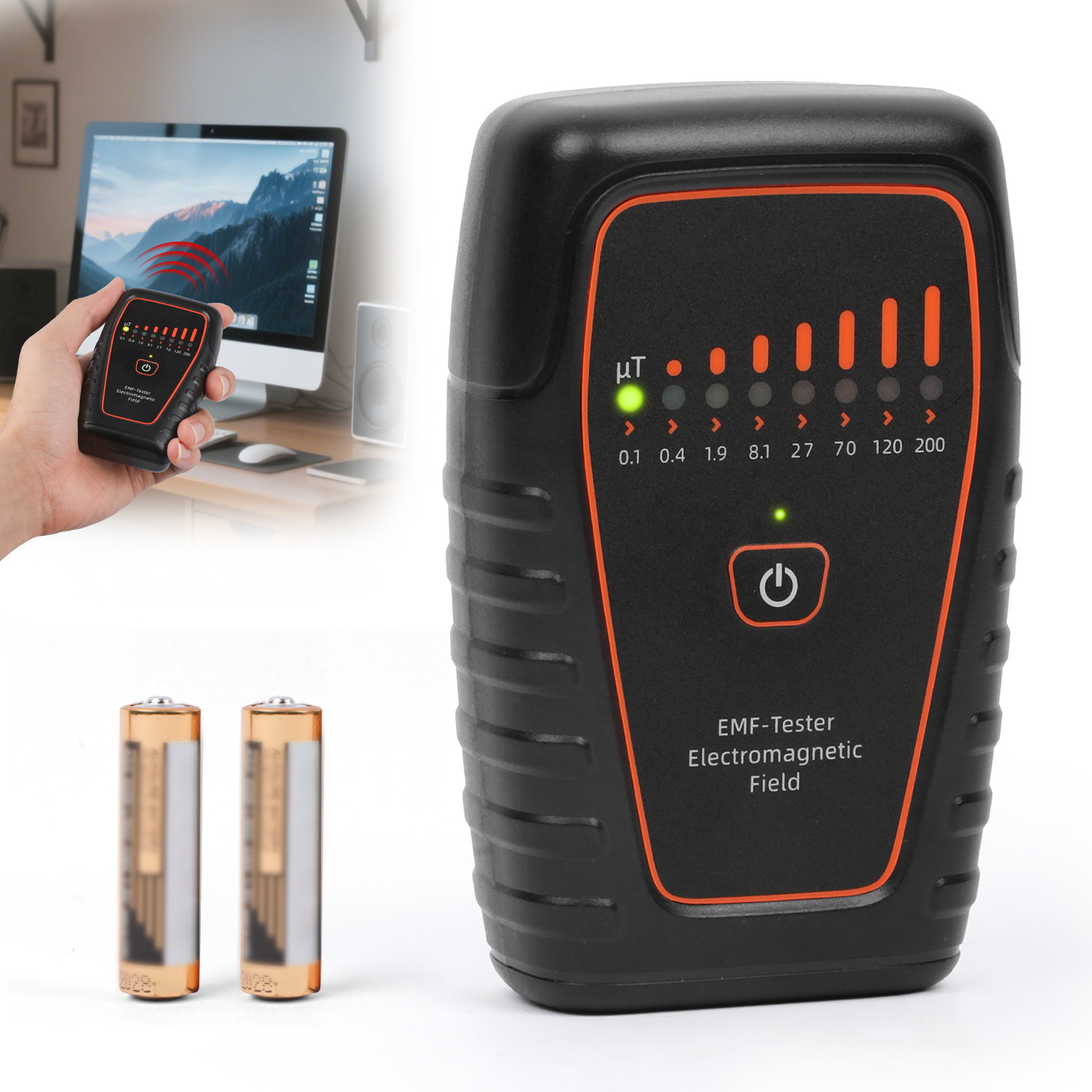 Image of EMF Meter LED Display Magnetic Field Radiation Detector,Handheld Radiation Tester Sound Alarm EMF Meter Radiation Detector EMF Reader Suitable for Home、Outdoor、Office