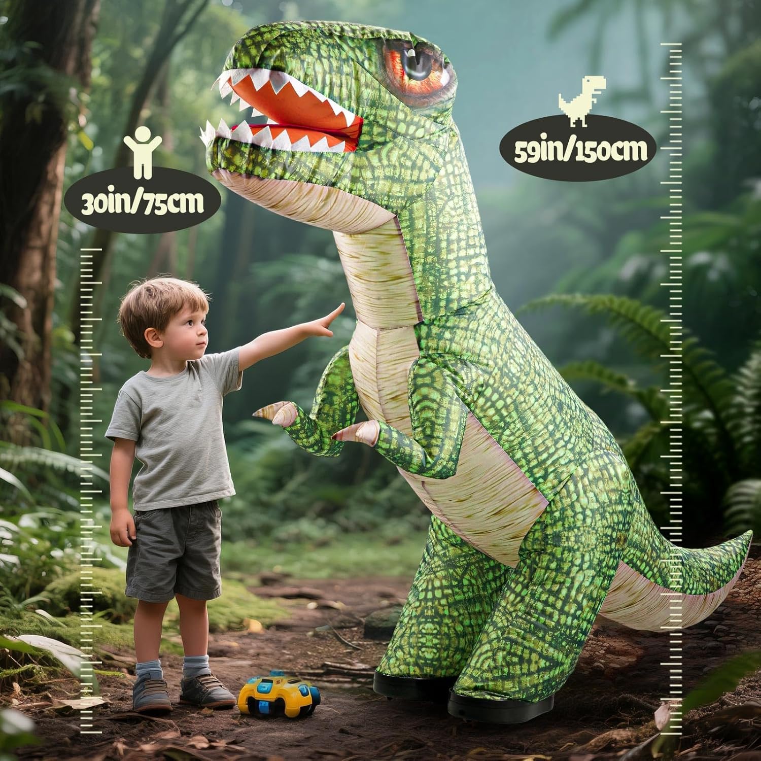 Remote Control Inflatable Dinosaur Toy for Kids 3-5 5-7 8-12, 59Inch Large Kids Remote Dinosaur Toys with 360°Rotation, RC Dino Toys Gifts for 3 4 5 6 7 8 9 10 11 12 Years Old Toddlers Boys Girls