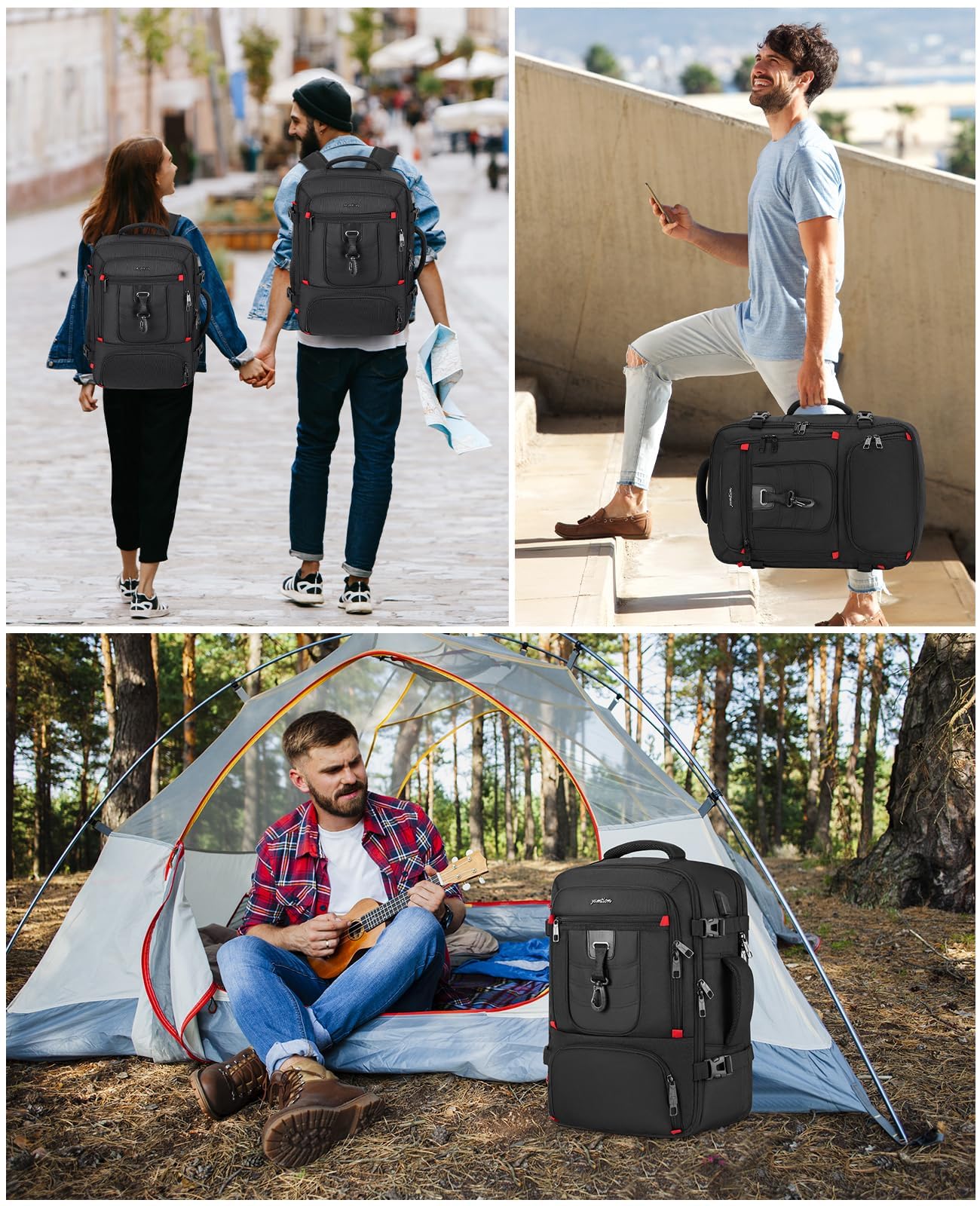 YAMTION Zaino da viaggio, zaino per computer portatile con porta di ricarica USB, per uomini e donne