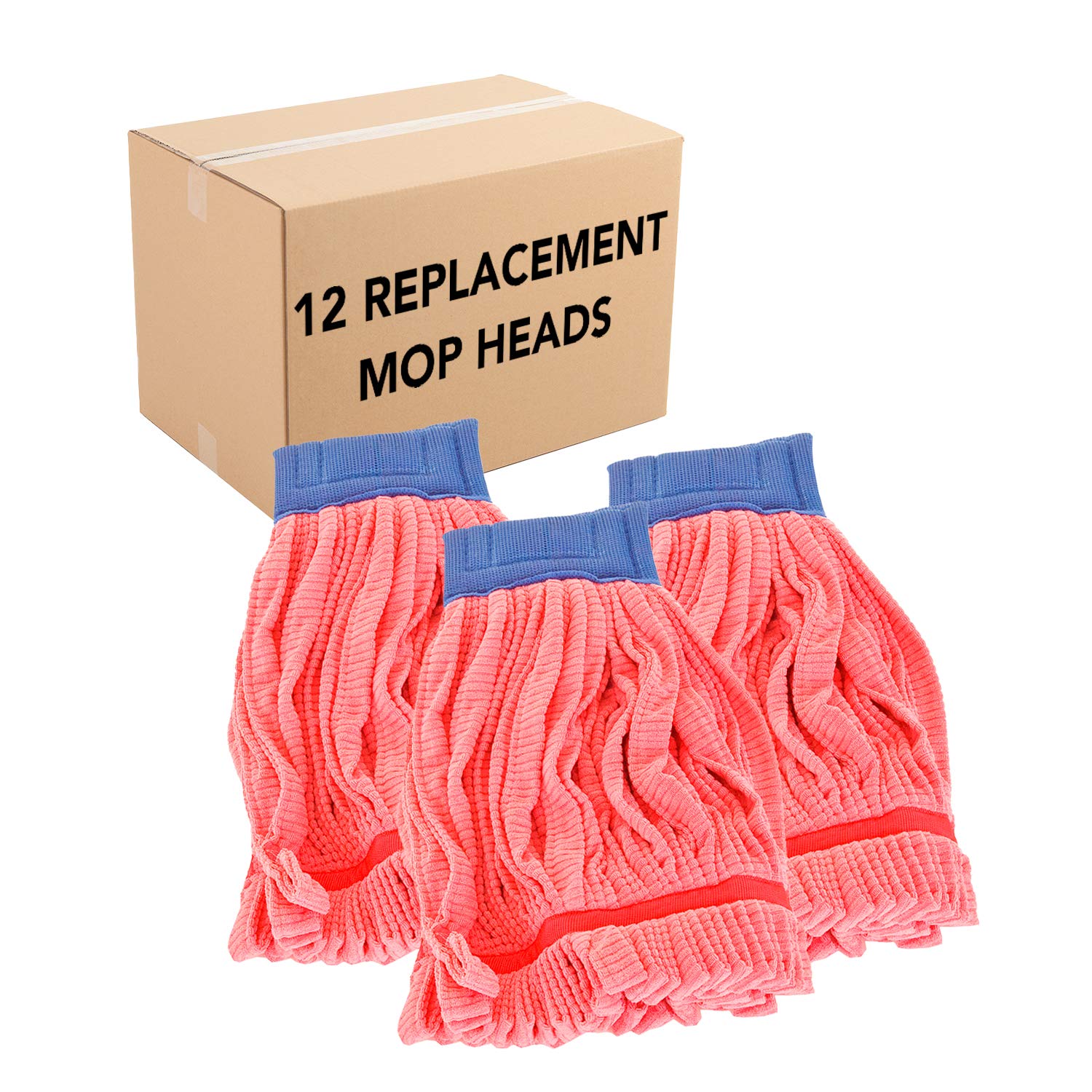 Arkwright Microfiber Tube Mop Head Replacement - (Bulk Case of 12) Heavy Duty, Lint Free, Super Absorbent & Bleach-Safe, Janitorial Essential for