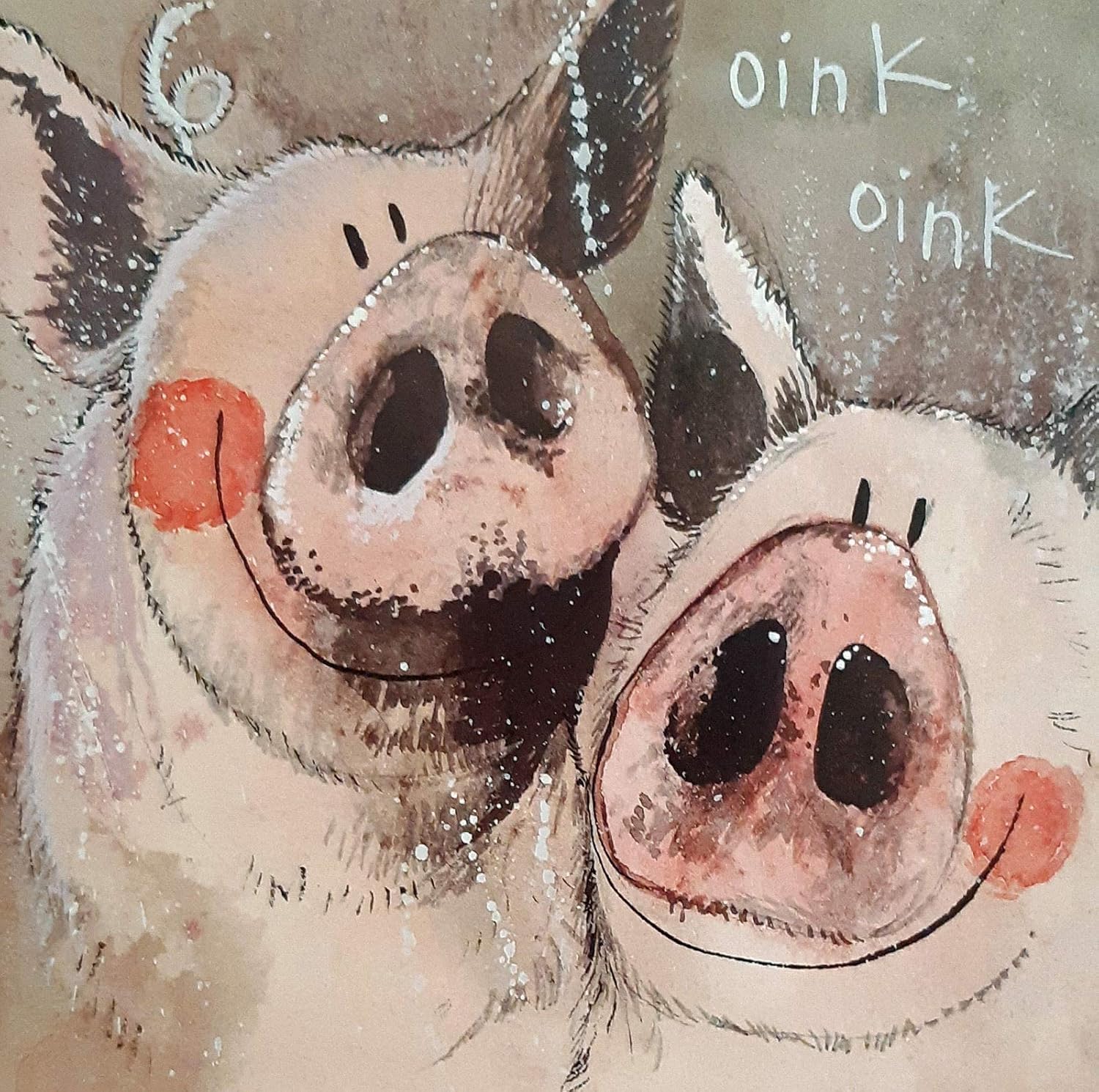PIGS "SNOUTS" ANY OCCASION GREETING CARD by ALEX CLARK